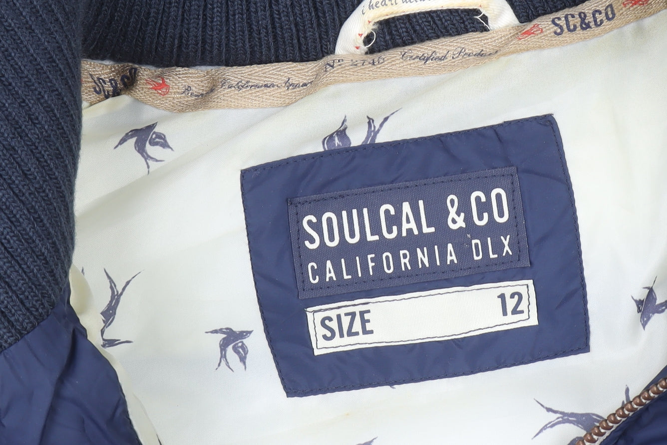 Womens UK Size 12 SoulCal & Co Blue Puffer Jacket
