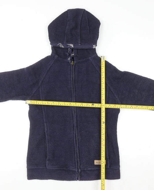 Womens UK Size 8 Weird Fish Blue Full Zip Hoodie