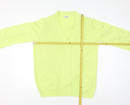 Damart Womens Green V-Neck Long Sleeve Knit Cardigan Size 14