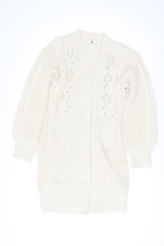 Womens UK Size 10 Very Ivory Cardigan Jumper