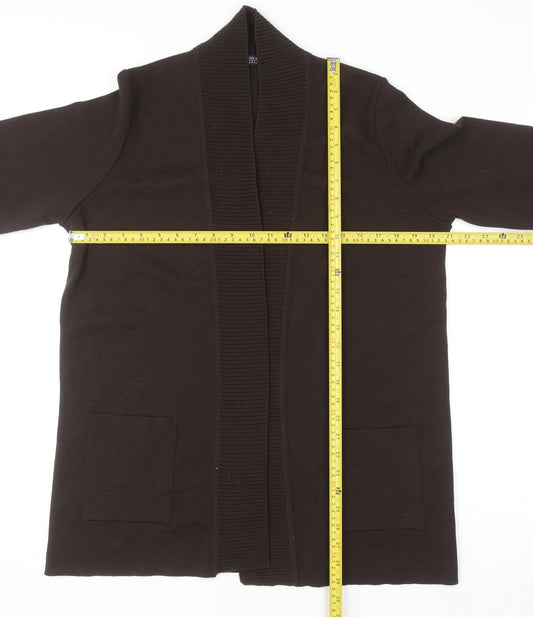 Marina Rinaldi Men Brown Wool Acrylic Knit Open Cardigan M