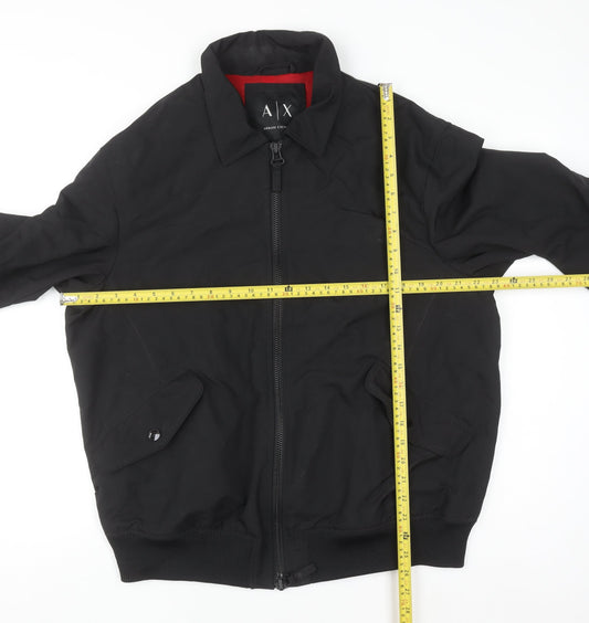 Mens UK Size 2XL Armani Exchange Black Bomber Jacket