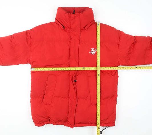 Womens UK Size 8 SikSilk Red Puffer Jacket