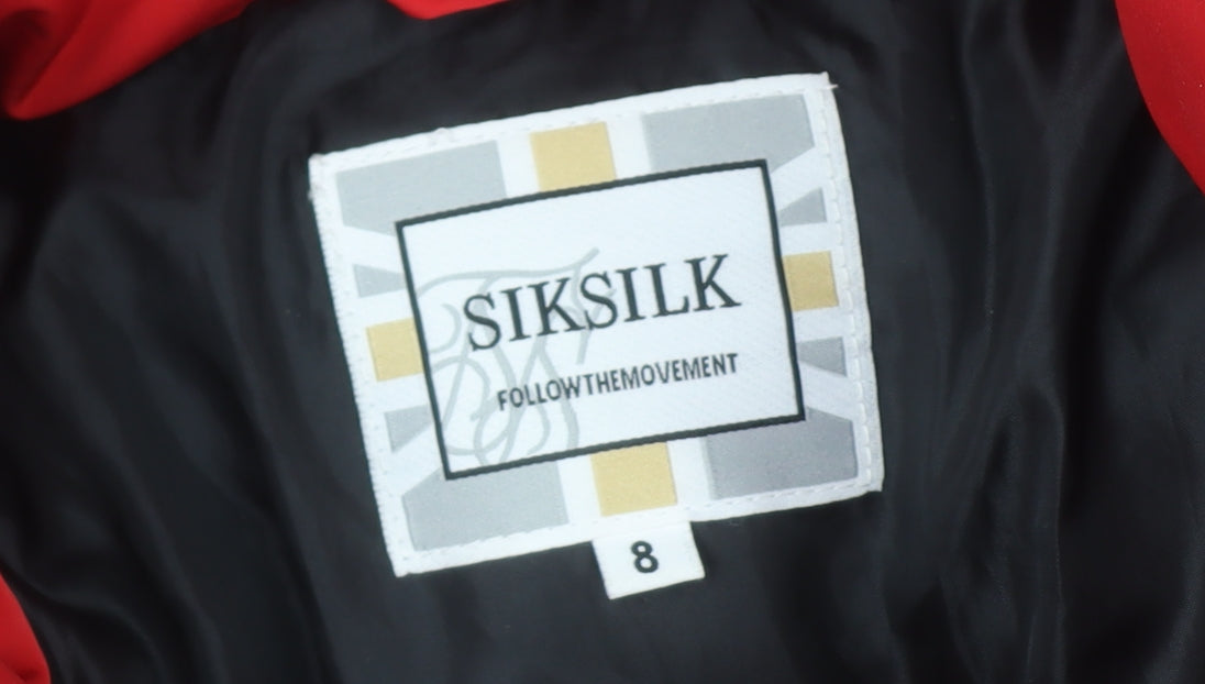 Womens UK Size 8 SikSilk Red Puffer Jacket