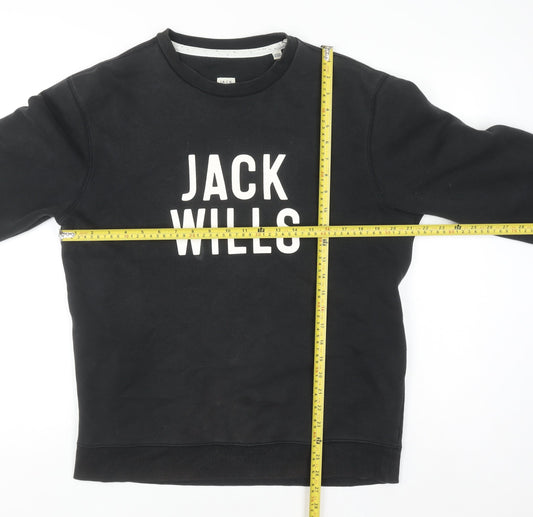 Mens UK Size M Jack Wills Black Pullover Sweatshirt