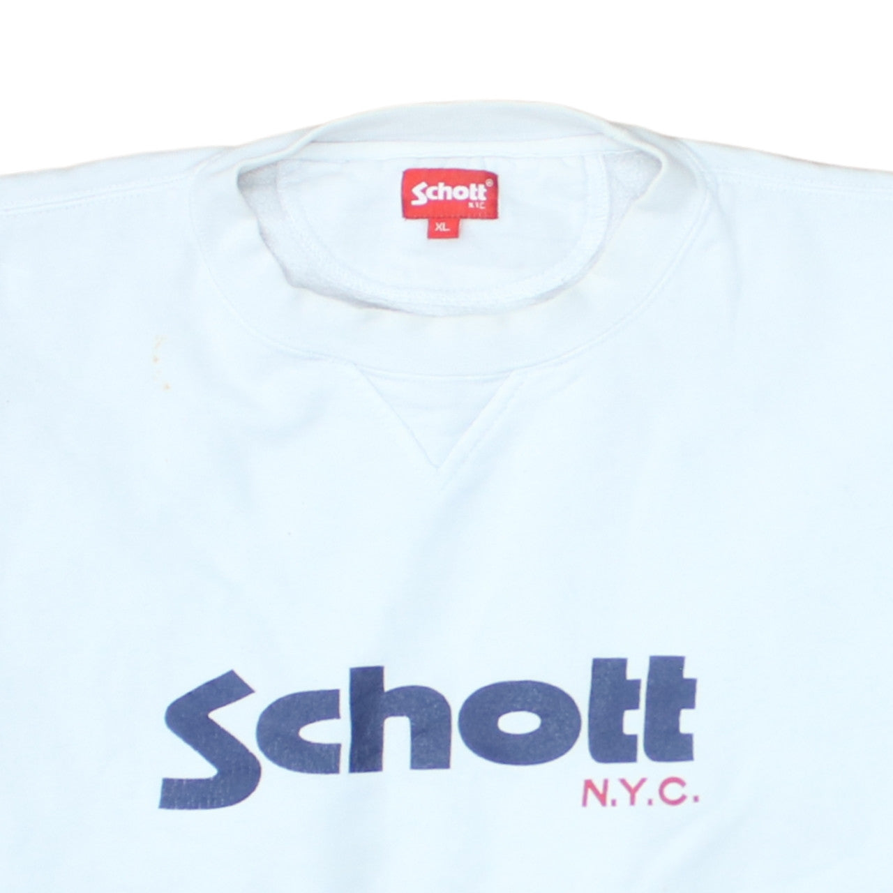 Mens UK Size XL SCHOTT White Pullover Sweatshirt