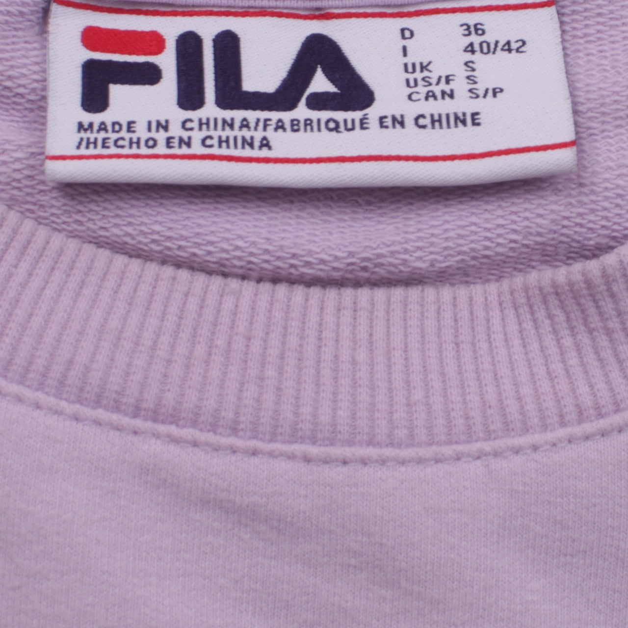 Womens UK Size S FILA Pink Pullover Sweatshirt