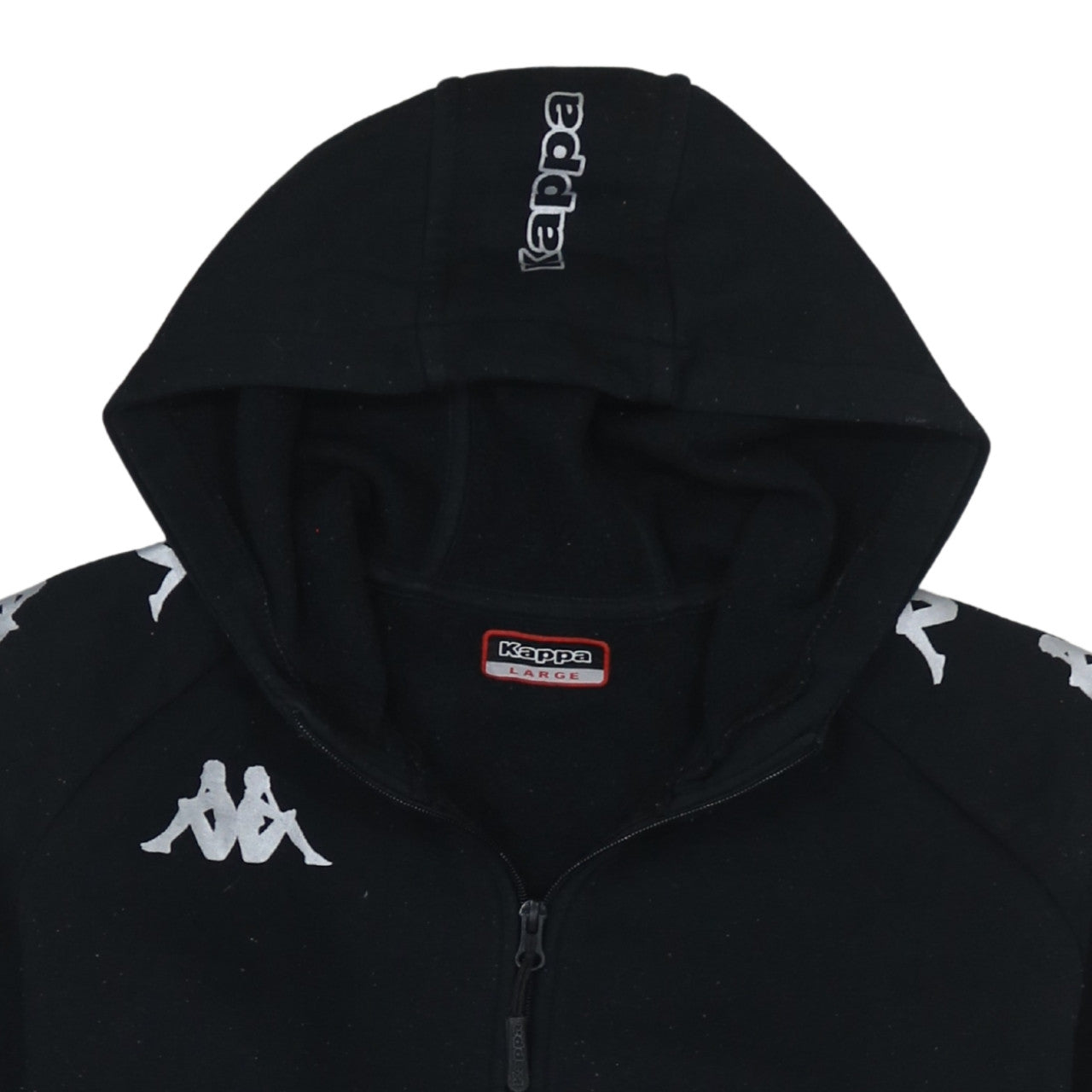 Mens UK Size L Kappa Black Full Zip Hoodie