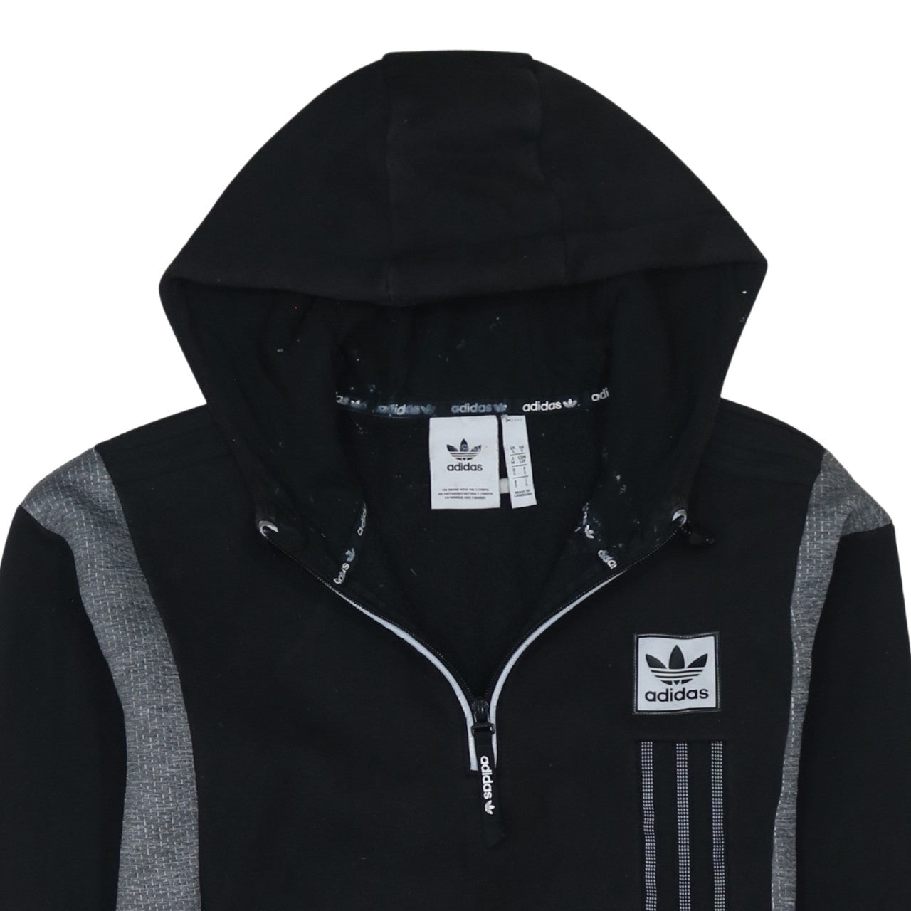 Mens UK Size S adidas Black 1/2 Zip Hoodie