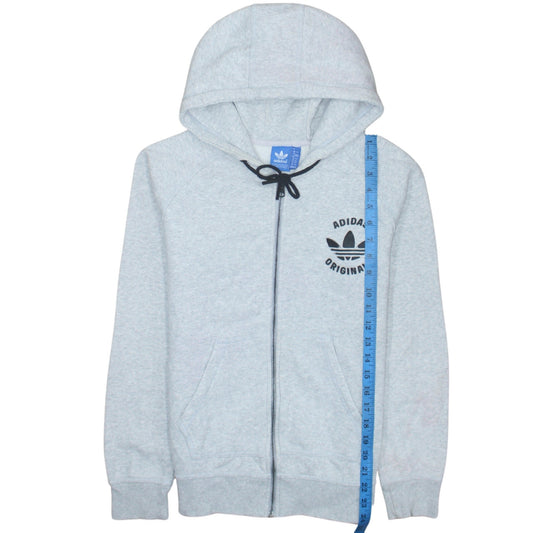 Womens UK Size 12 adidas Grey Full Zip Hoodie