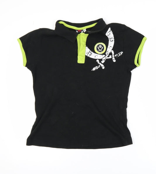 Boys UK Size 14 Years The Blades Black Basic Polo