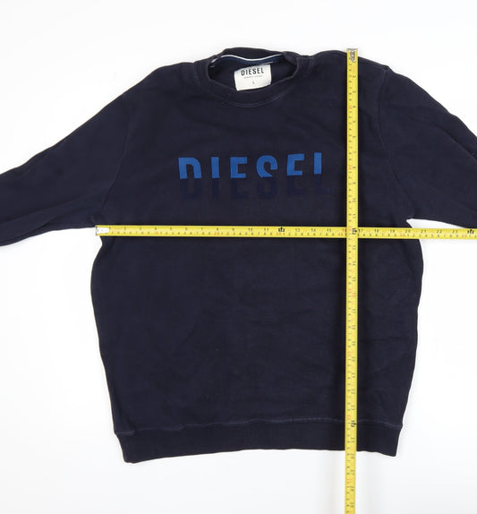 Mens UK Size L Diesel Blue Pullover Sweatshirt