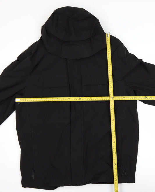 Primark Men’s Black Waterproof Hooded Rain Coat Jacket L