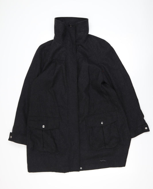 Womens UK Size 14 Laura Ashley Black Overcoat