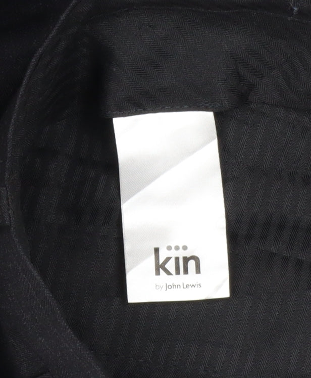 Mens UK Size 34S Kin by John Lewis Slim Fit Dress Pants Black Trousers