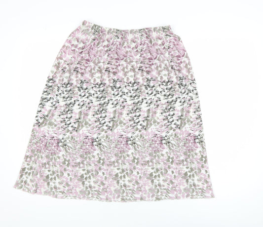 Damart Women’s Multicoloured Floral Pleated Midi Skirt Size S