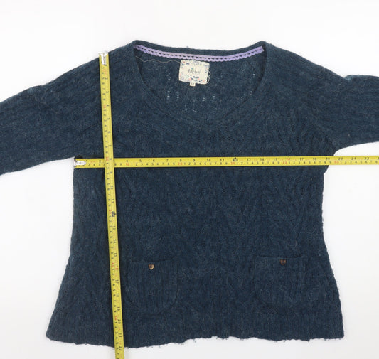 Womens UK Size 12 Mistral Blue Pullover Jumper