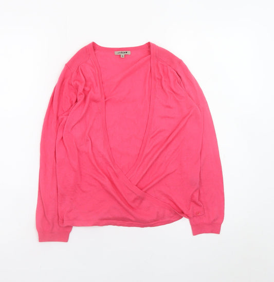 Womens UK Size S Jigsaw Pink Wrap Jumper