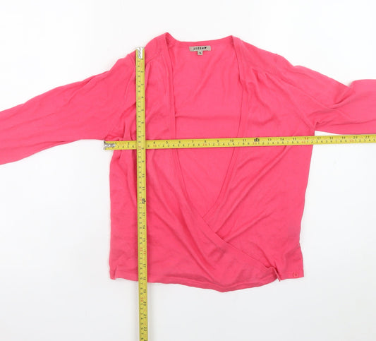 Womens UK Size S Jigsaw Pink Wrap Jumper