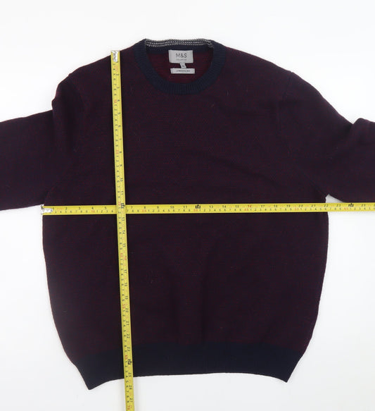 Mens UK Size XL Marks and Spencer Red Pullover Jumper
