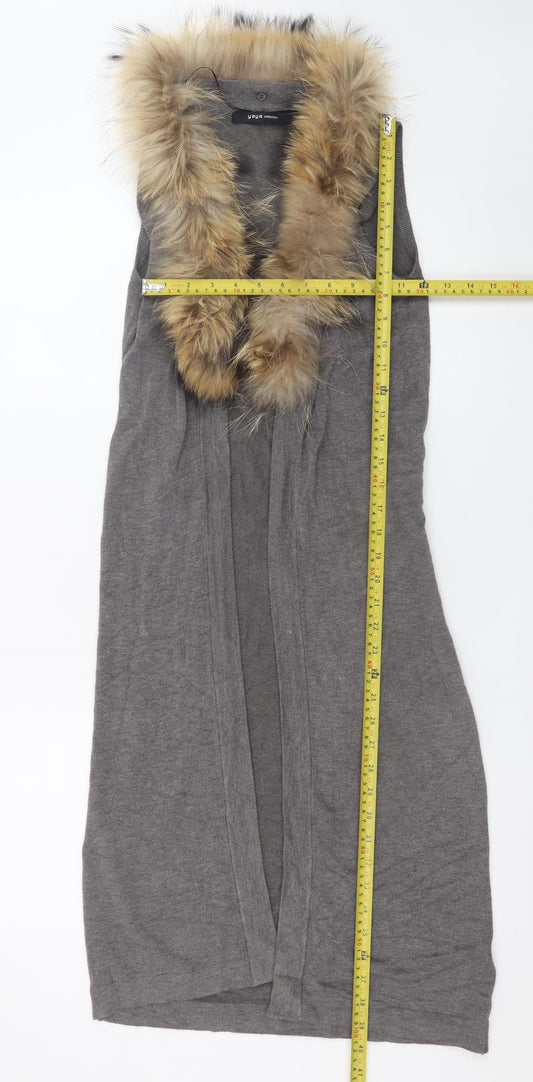 Womens UK Size S YAYA Grey Cardigan Jumper