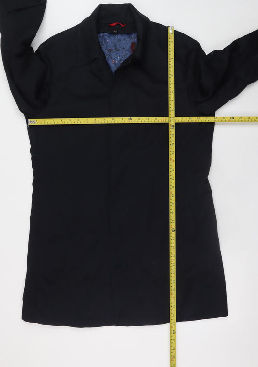 Mens UK Size 40 T.M. Lewin Black Overcoat