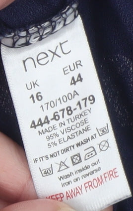 Womens UK Size 16 NEXT Blue Tunic Blouse