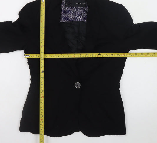 Womens UK Size 8 Zara Basic Regular Black Blazer