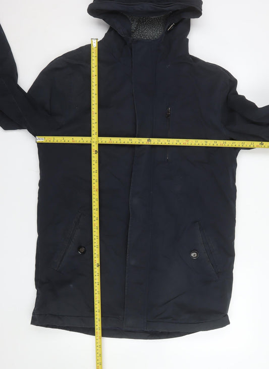 Mens UK Size M Criminal Blue Parka Coat