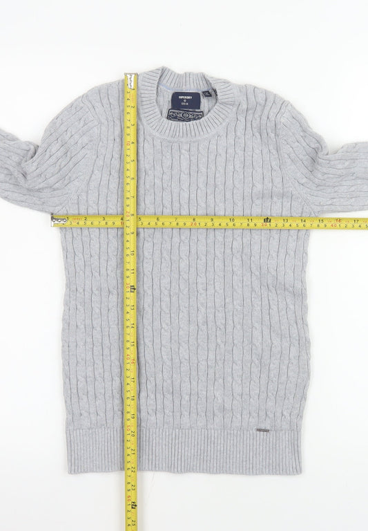 Mens UK Size M Superdry Grey Pullover Jumper