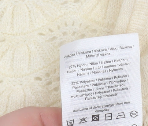 Additional view of Only women’s ivory v-neck open knit jumper, size M