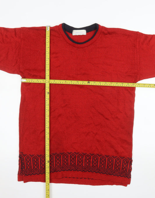 Mens UK Size L Keeno Red Pullover Jumper