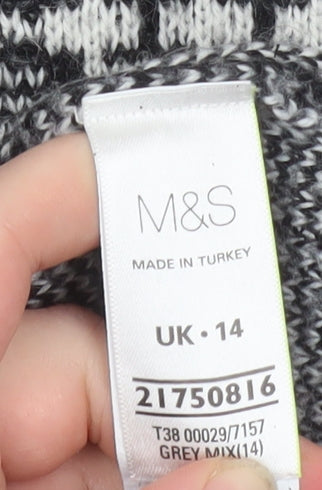 Womens UK Size 14 Marks and Spencer Grey Pullover Jumper
