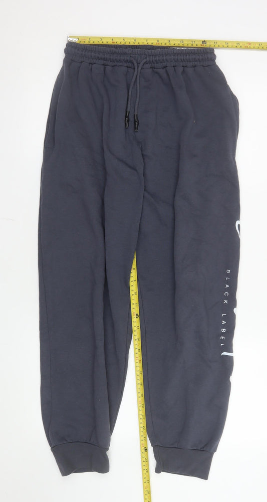 Mens UK Size L Crosshatch Regular Fit Jogger Blue Trousers