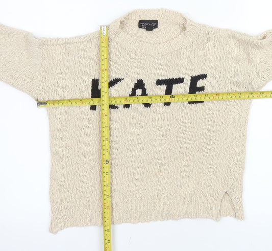 Womens UK Size 10 Topshop Beige Pullover Jumper
