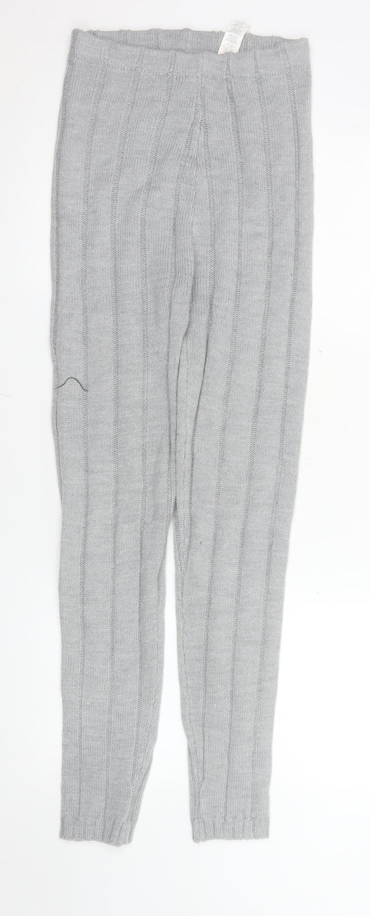 Womens UK Size S PRETTYLITTLETHING Regular Fit Leggings Grey Trousers