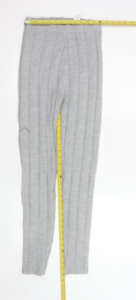 Womens UK Size S PRETTYLITTLETHING Regular Fit Leggings Grey Trousers