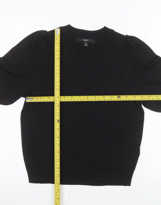 Womens UK Size XS NEXT Black Basic T-Shirt