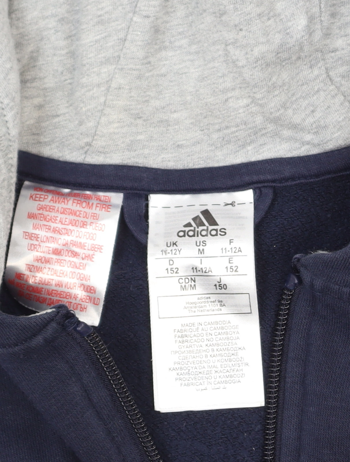 Boys UK Size 11-12 Years adidas Multicoloured Full Zip Hoodie
