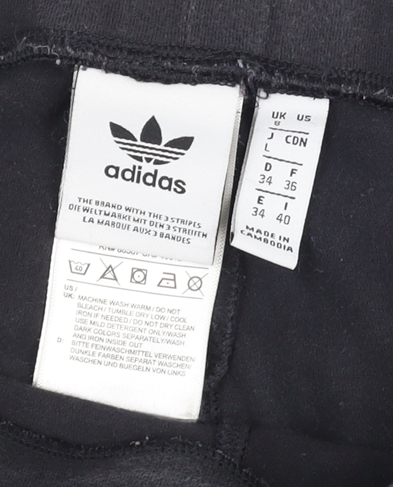 Womens UK Size 8 adidas Leggings Black Leggings