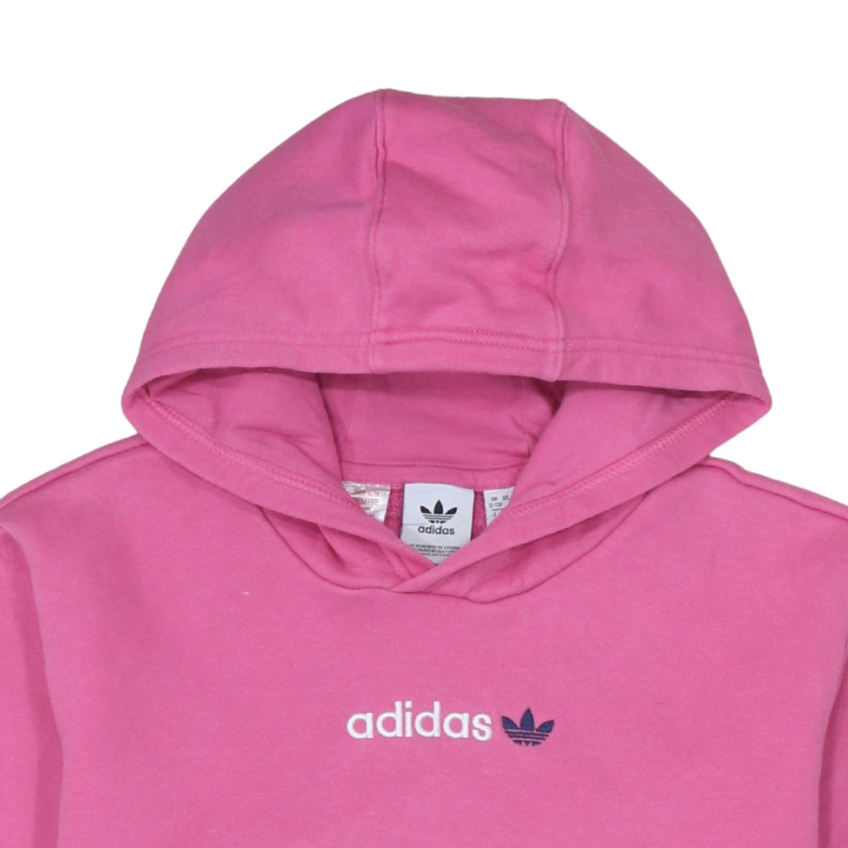 Additional view of Adidas girls’ pink pullover hoodie 12-13 years logo long sleeve fleece