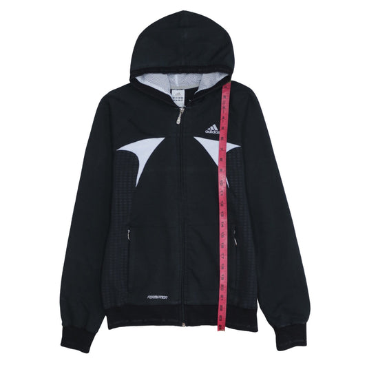 Womens UK Size 12 adidas Black Full Zip Hoodie
