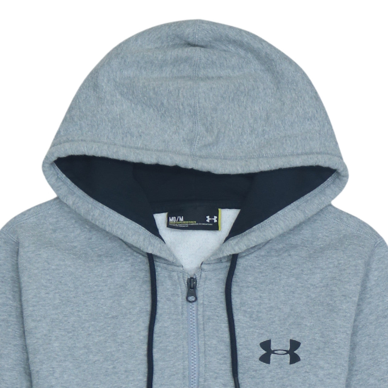 Mens UK Size M Under armour Grey Full Zip Hoodie