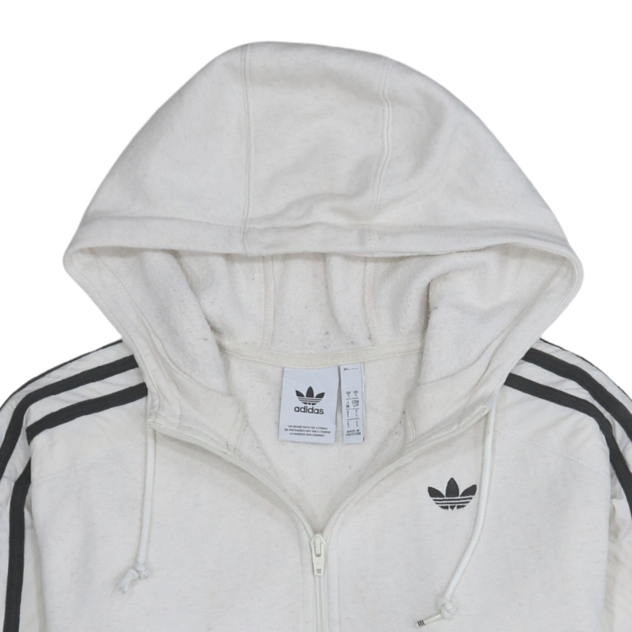 Mens UK Size S adidas White 1/2 Zip Hoodie