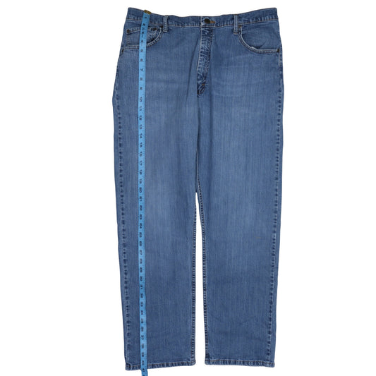 Mens UK Size L Wrangler Relaxed Fit Straight Blue Jeans