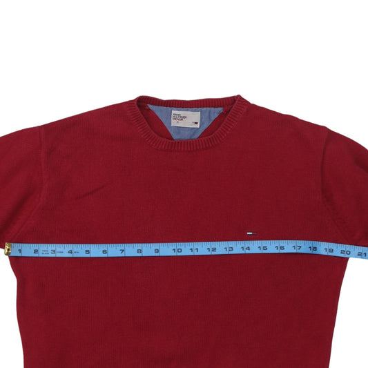 Mens UK Size S Tommy Hilfiger Denim Red Pullover Jumper