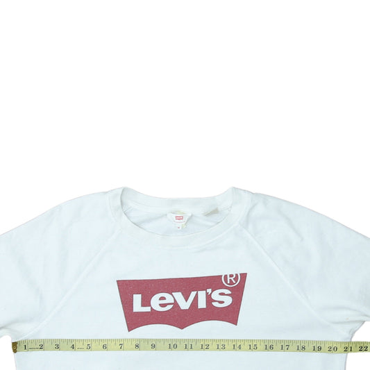 Womens UK Size M Levi's White Pullover Sweatshirt