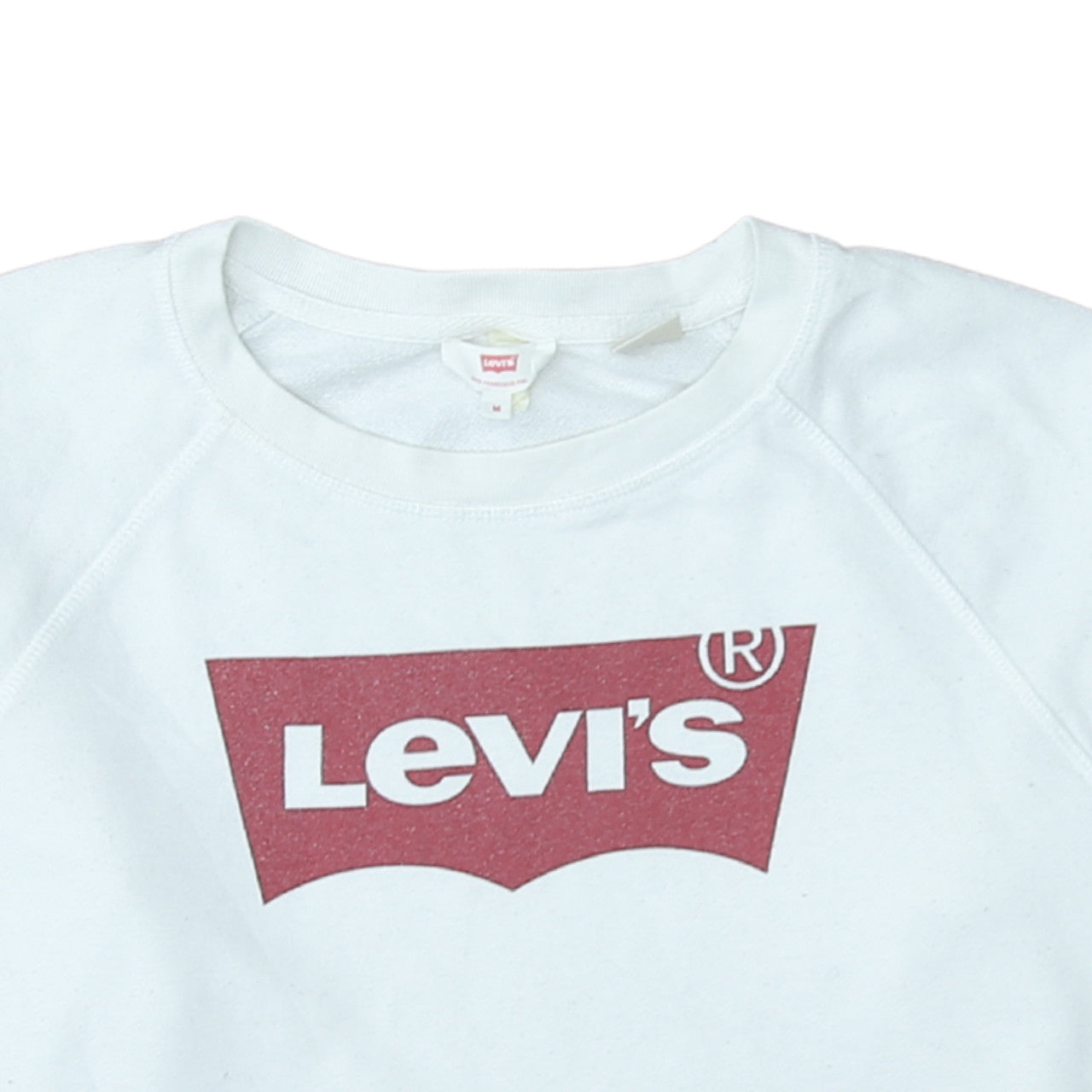 Womens UK Size M Levi's White Pullover Sweatshirt