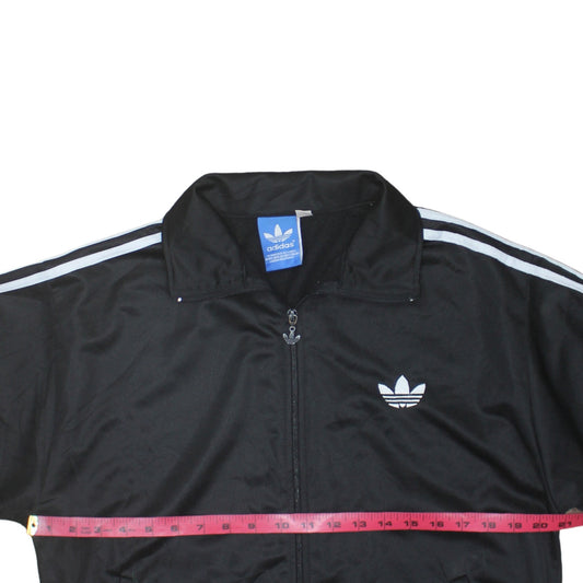 Adidas Men's Black Track Jacket Size L Full Zip Retro Sportswear