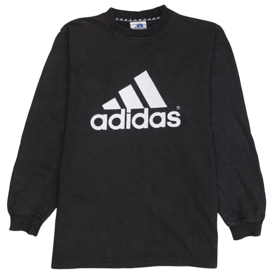 Additional front view of Adidas boys’ black 2xl pullover sweatshirt with large logo